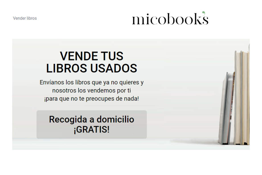 Web de Micobooks, una alternativa a Amazon para vender libros usados.